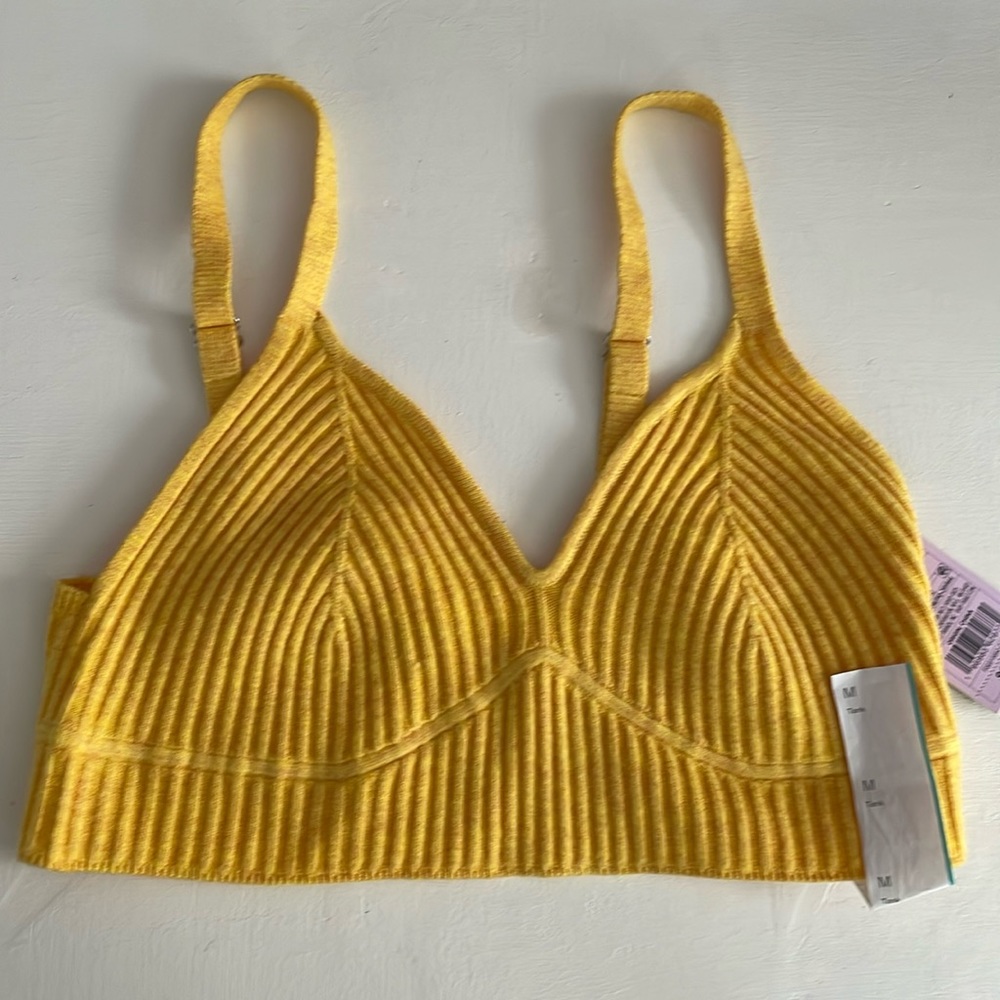 NWT Knit Yellow Bralette Size M